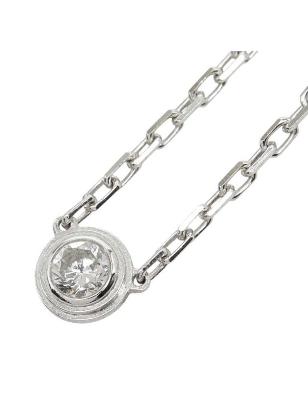 Cartier Damour Pendant Brilliant Cut Diamond Small Necklace 18k White Gold